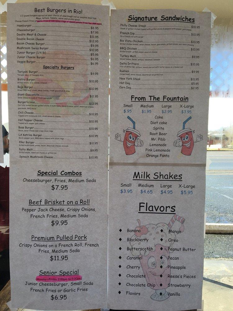 Menu at Burgerlicious restaurant, Rio Vista