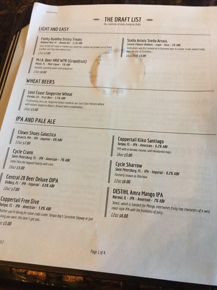 Menu at The Stein & Vine pub & bar, Brandon