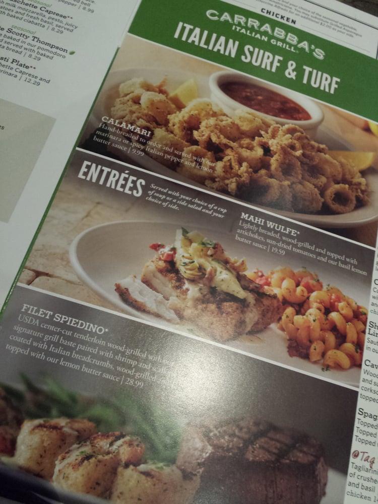Menu at Carrabba's Italian Grill restaurant, Independence, E Valley