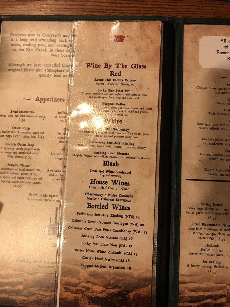 Carta del pub y bar Coalyard Charlie's, Rome