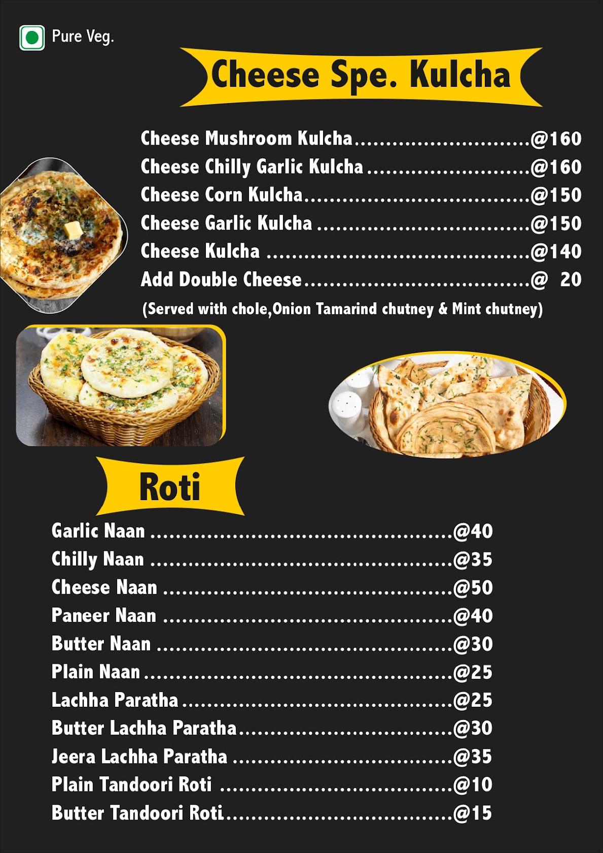 Menu at Kulcha Affairs Tandoori and Punjabi Cuisine., Bharuch