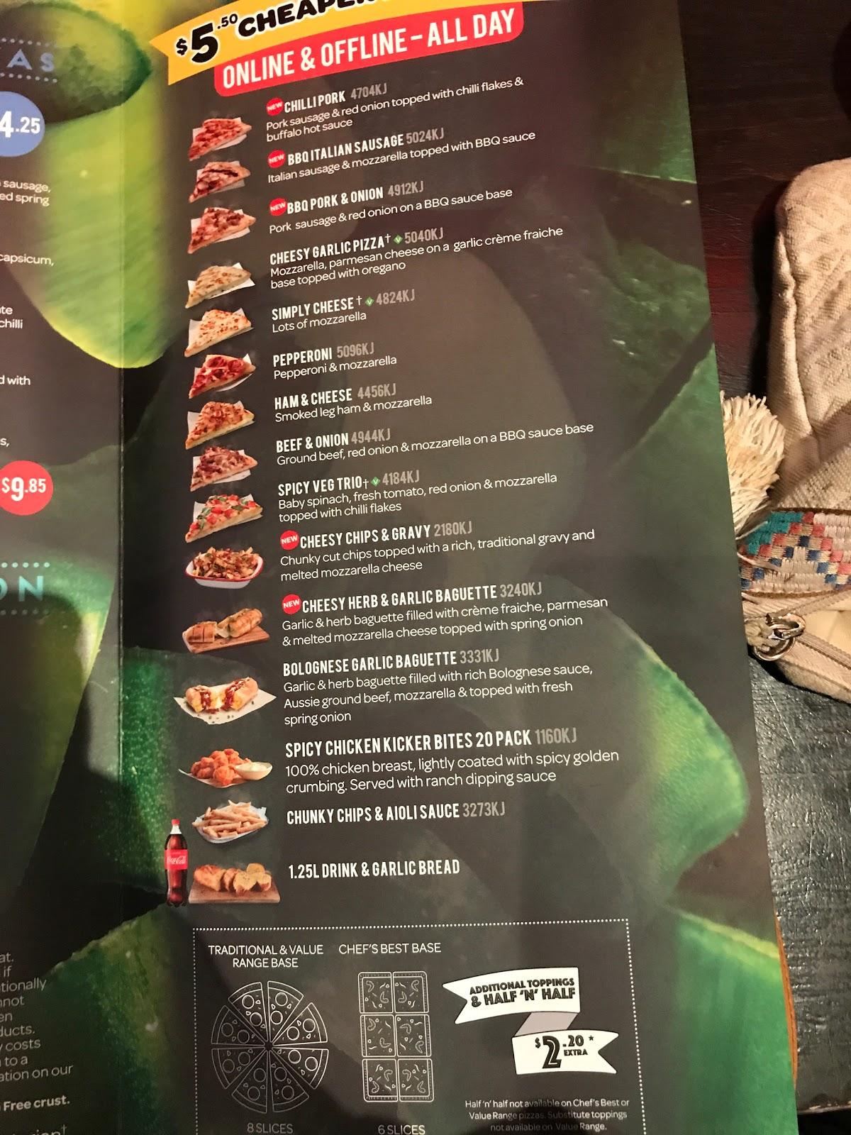 Menu at Domino’s Pizza Narrabri pizzeria, Narrabri