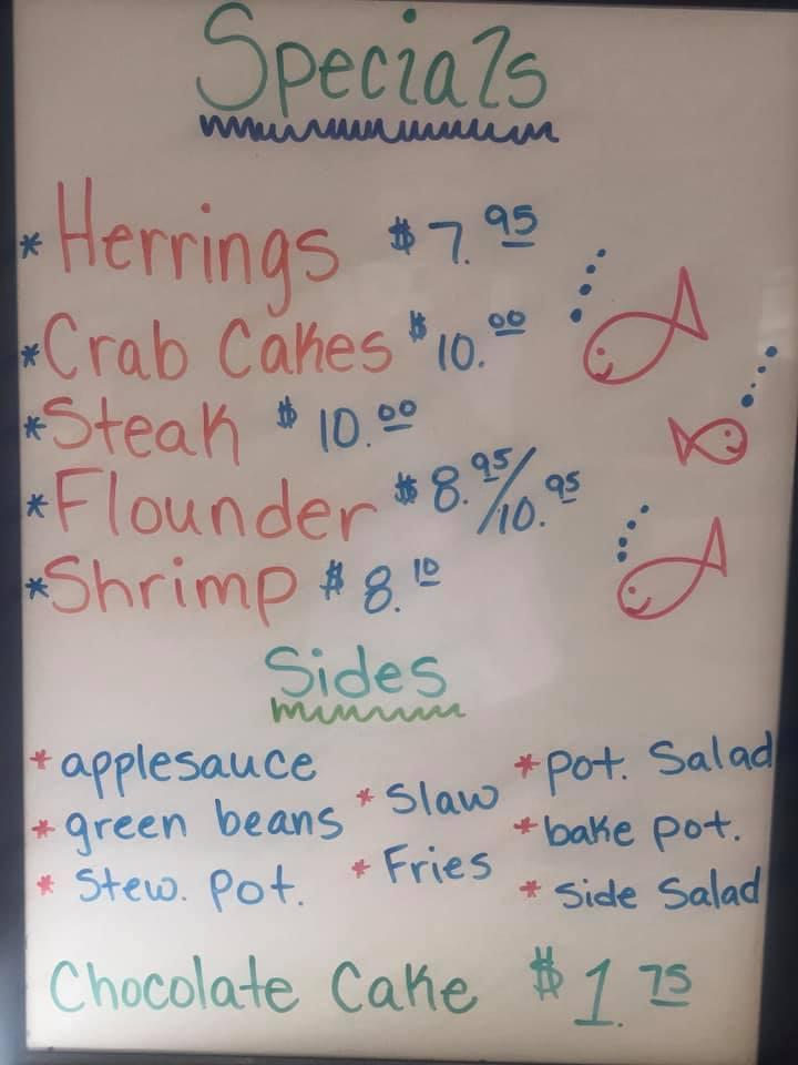 Menu at Larry's Drive In restaurant, Hertford