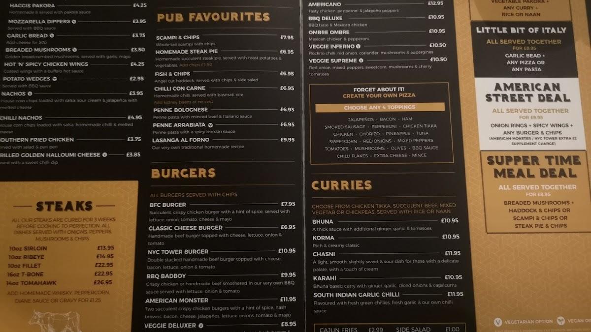 Menu at Red Fox Inn pub & bar,