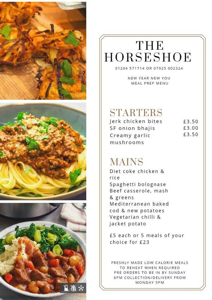 Menu at The Horseshoe pub & bar, Manchester, 395 Fold Rd