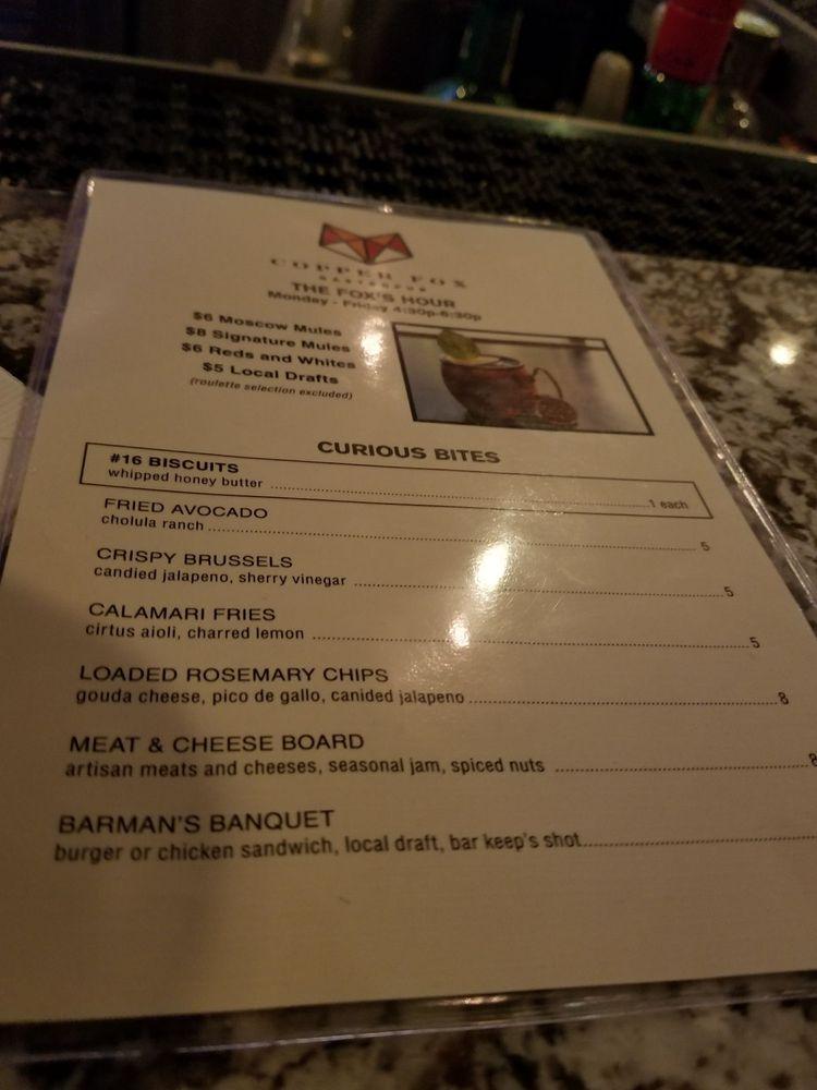 Menu at Copper Fox Gastropub, Chicago, 165 E Ontario St