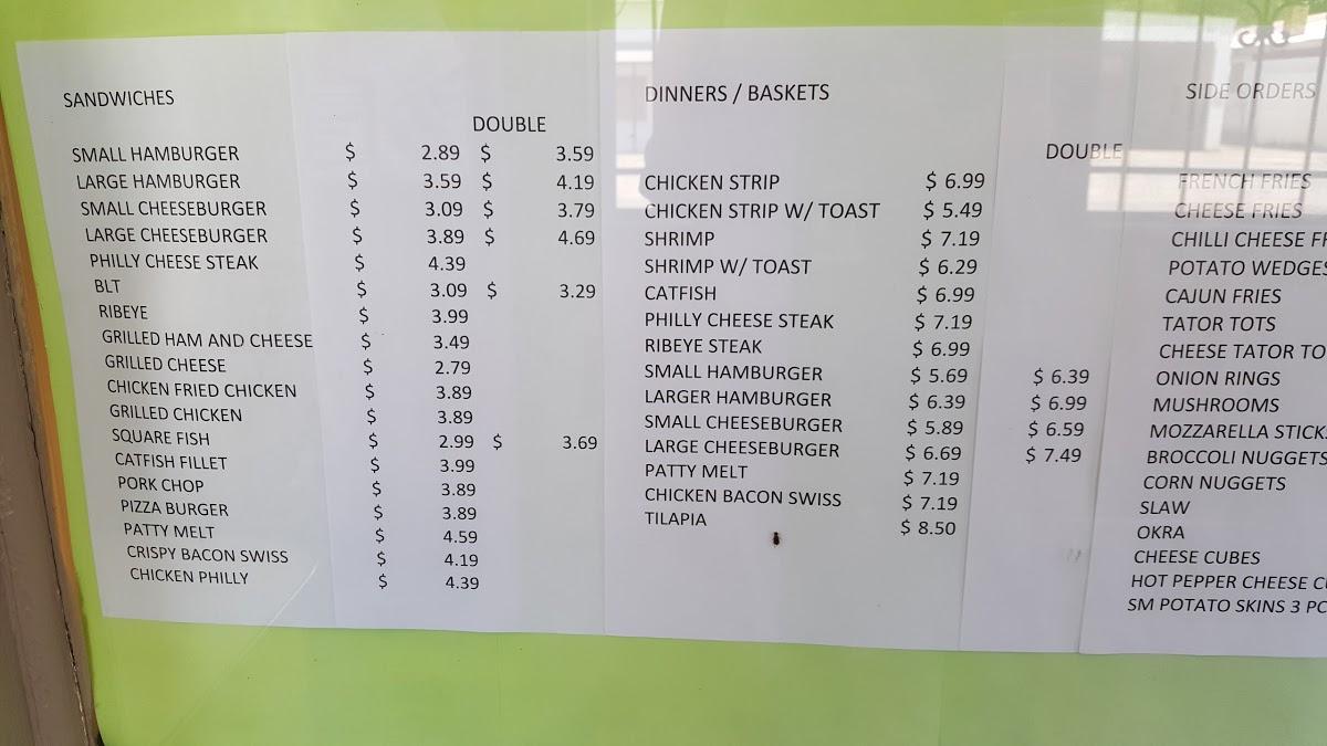 Menu at Lunch Box restaurant, Mounds