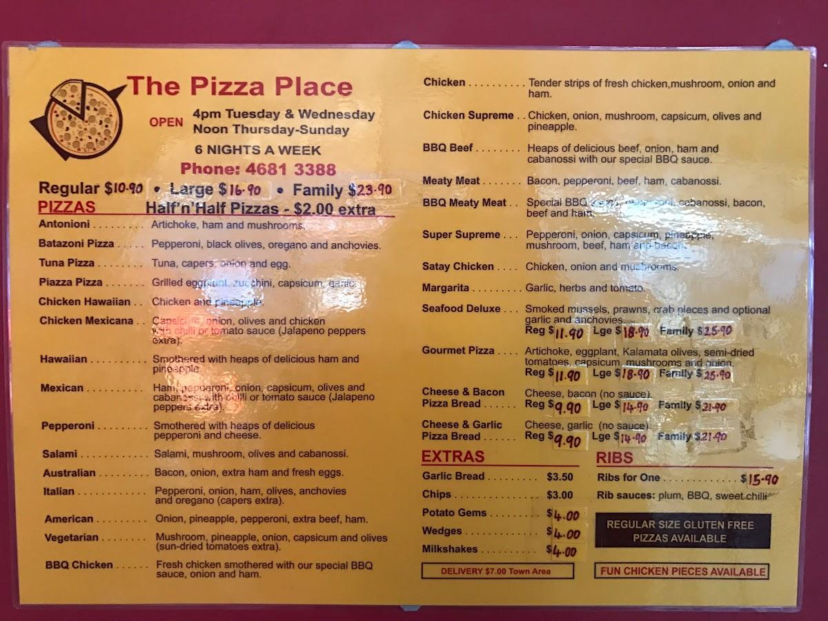 Menu at The Pizza Place pizzeria, Stanthorpe, Shop 2/16 Railway St