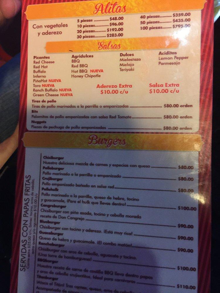 Menu at Pepe Peppers Wings Comitan restaurant, Comitán