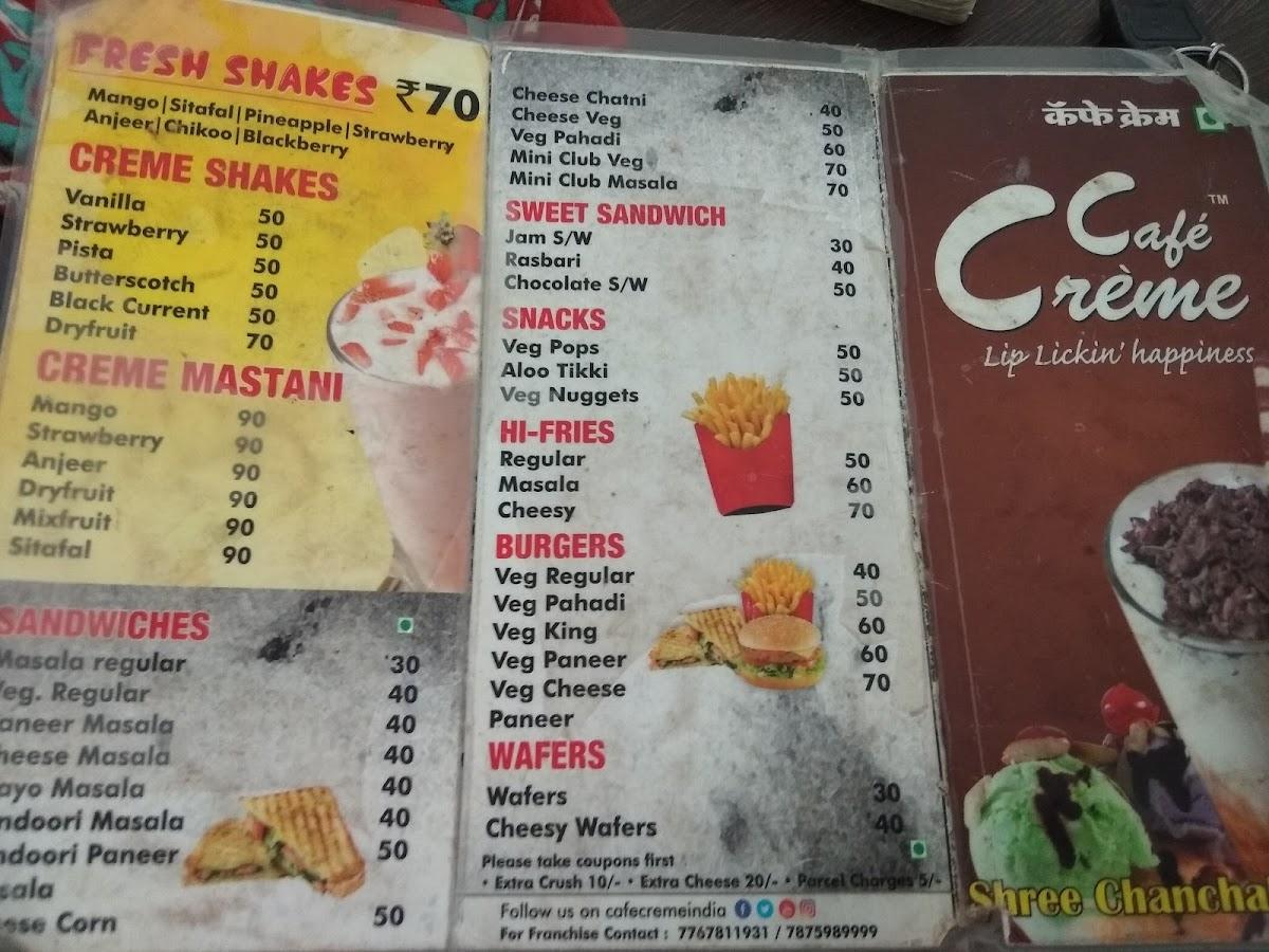 Cafe Cremé menu