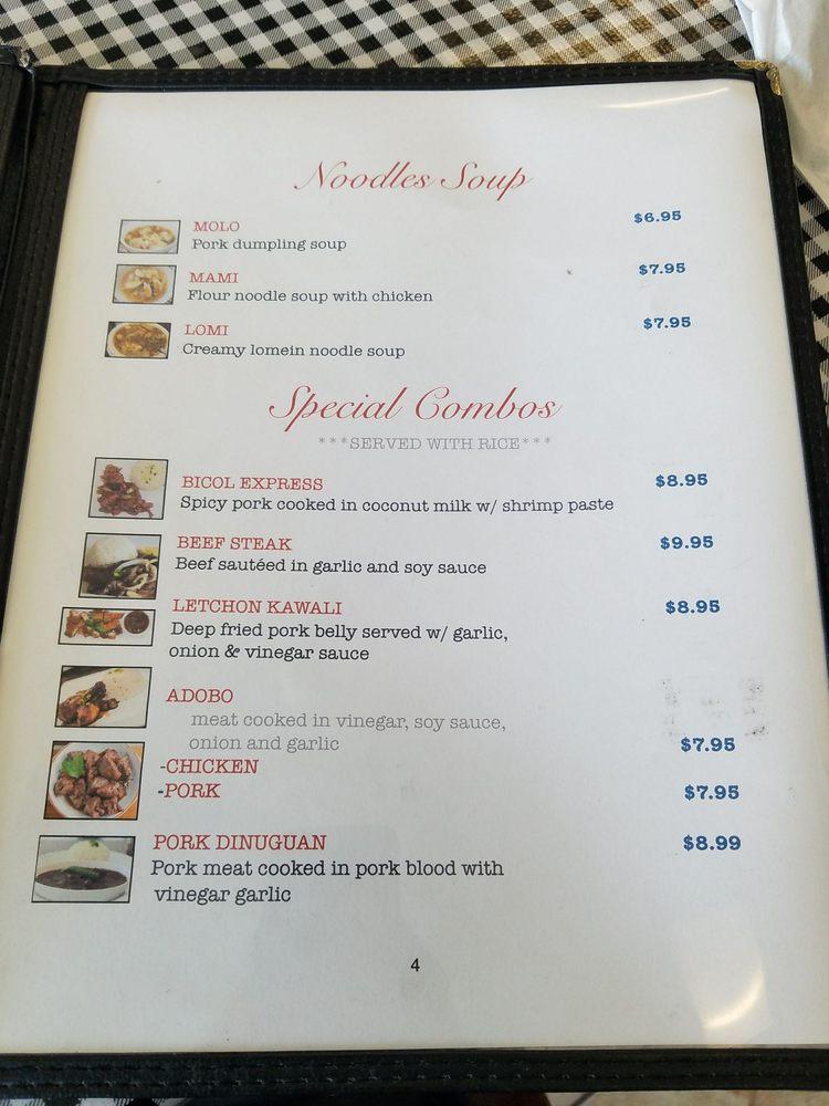 Menu at Kabayan Grill Filipino Restaurant, Kissimmee