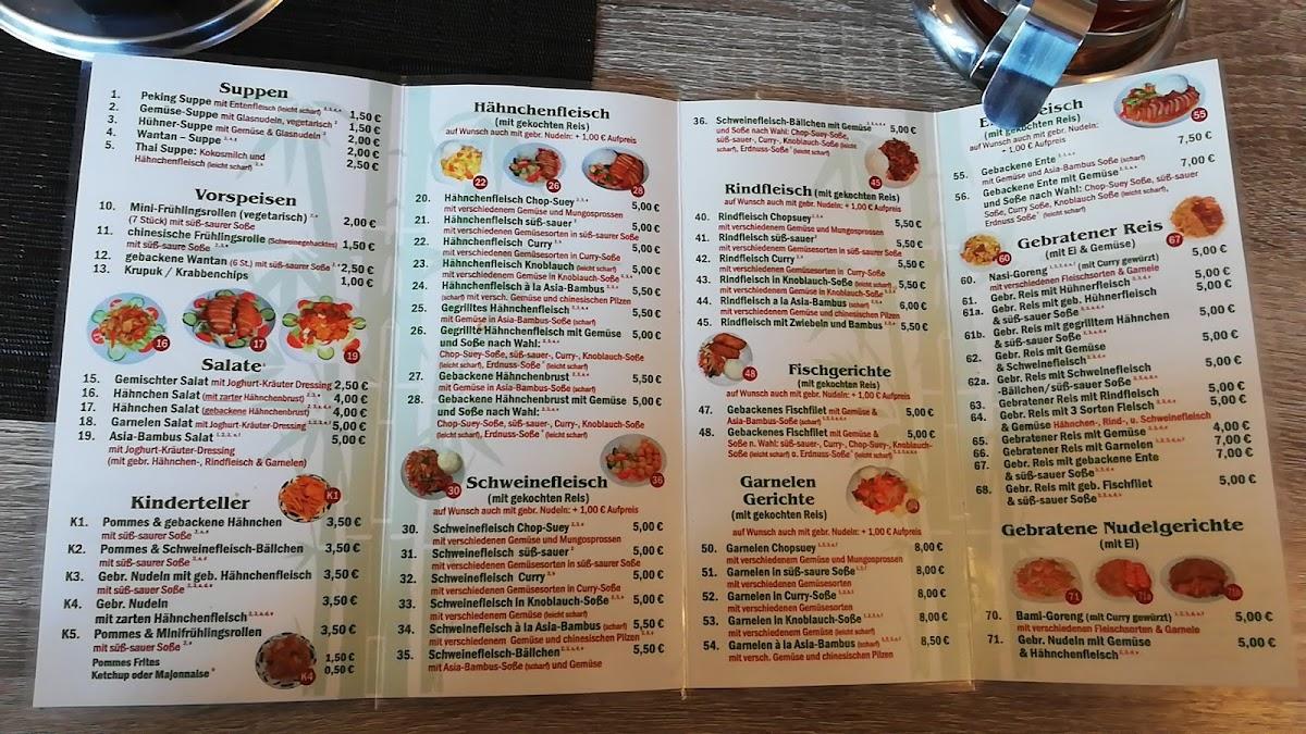 Speisekarte von Asia Bambus Quakenbrück restaurant, Quakenbrück