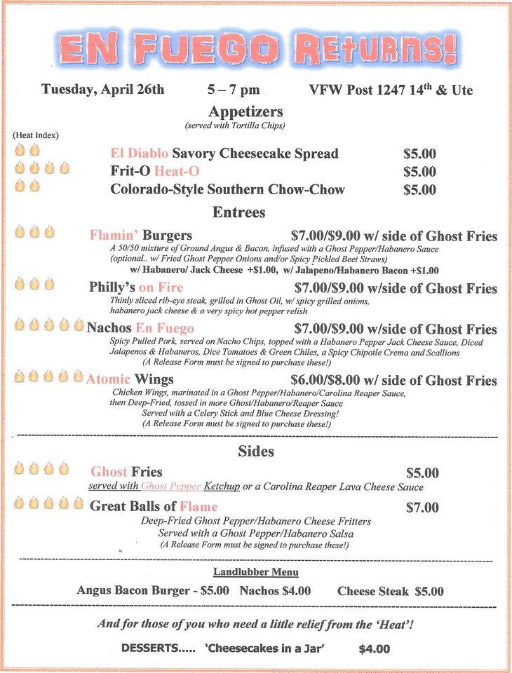 Menu at Decadence Gourmet desserts, Grand Junction