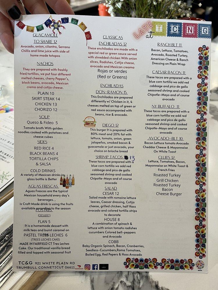 Menu at Trumbull Cafe & Grill, Trumbull