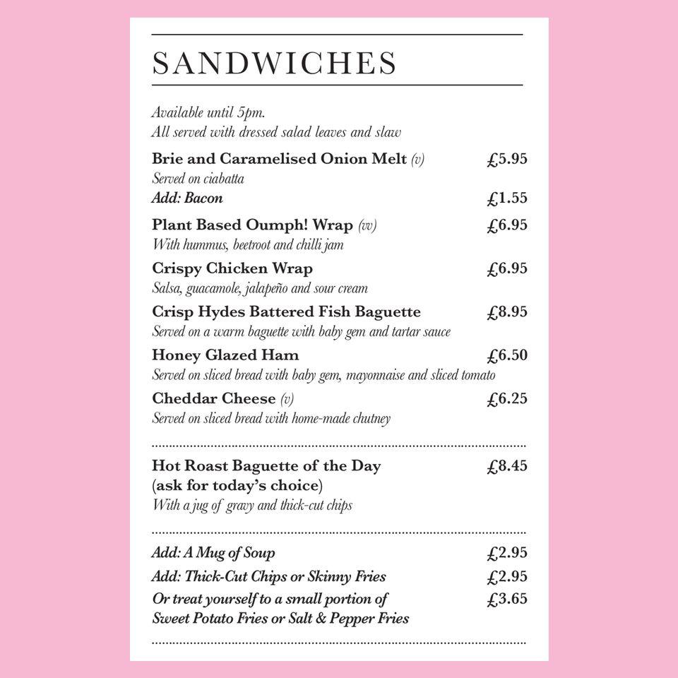 Menu at The Hornsmill pub & bar, Helsby