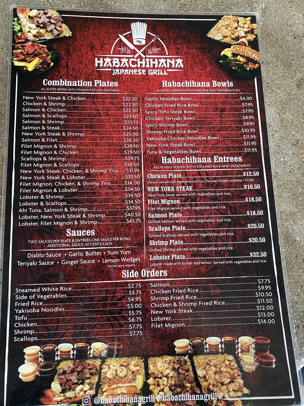 Menu at Habachihana Japanese Grill Japanese Express pub & bar