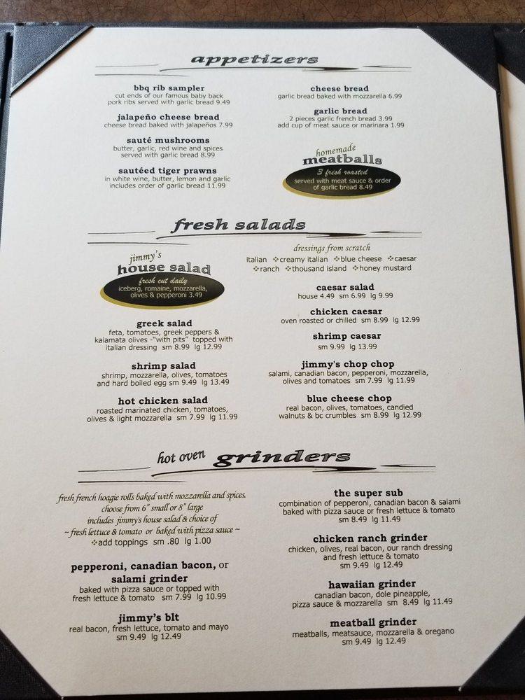Menu at Jimmy's Pizza & Pasta pizzeria, Stanwood