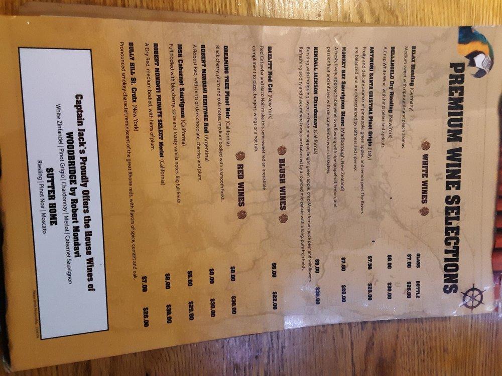 Menu at Captain Jack's Goodtime Tavern pizzeria, Sodus Point