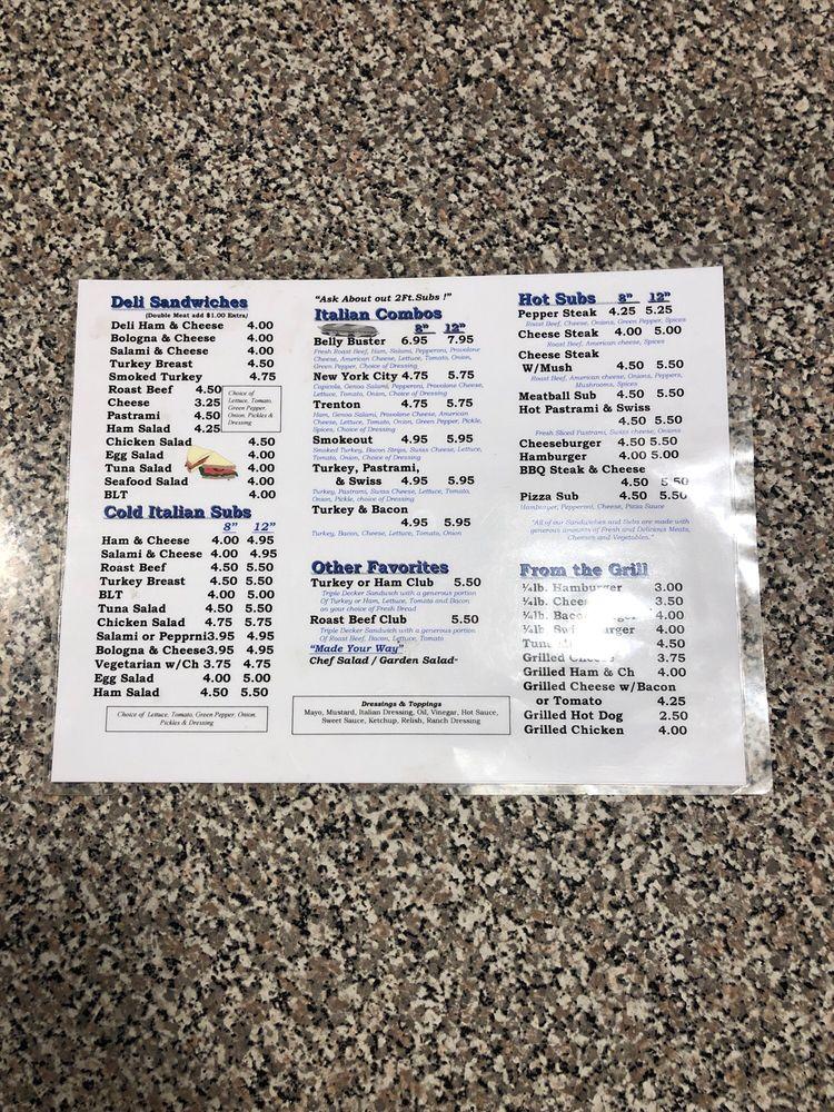 Menu at Ellsworth Marketplace Deli pizzeria, Ellsworth