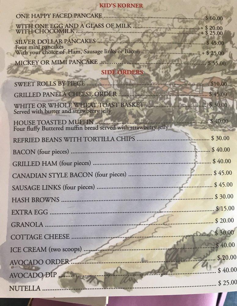 Menu at Mr. Cream Pancakes & Waffles restaurant, Puerto Vallarta