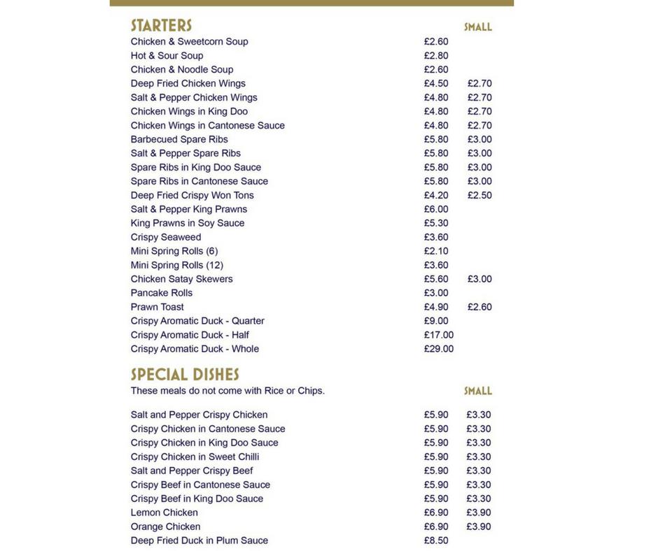 Menu At Golden Flower Fast Food Consett   Rd49 Menu Golden Flower 2020 08 1 