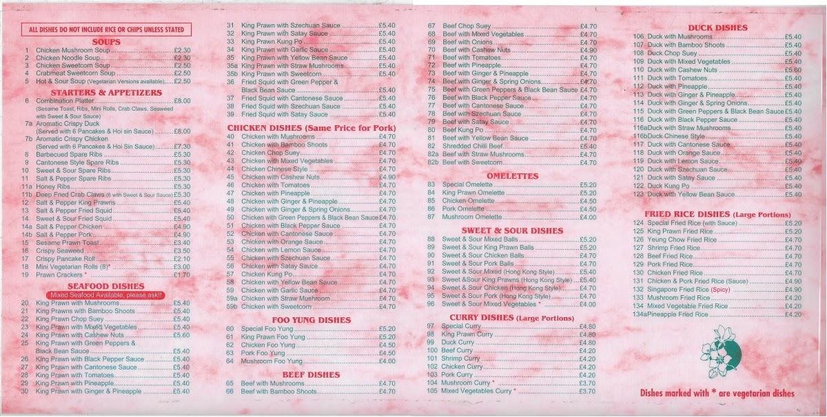 Menu At Tasty House Chinese Food Takeaway Fast Food Eastleigh