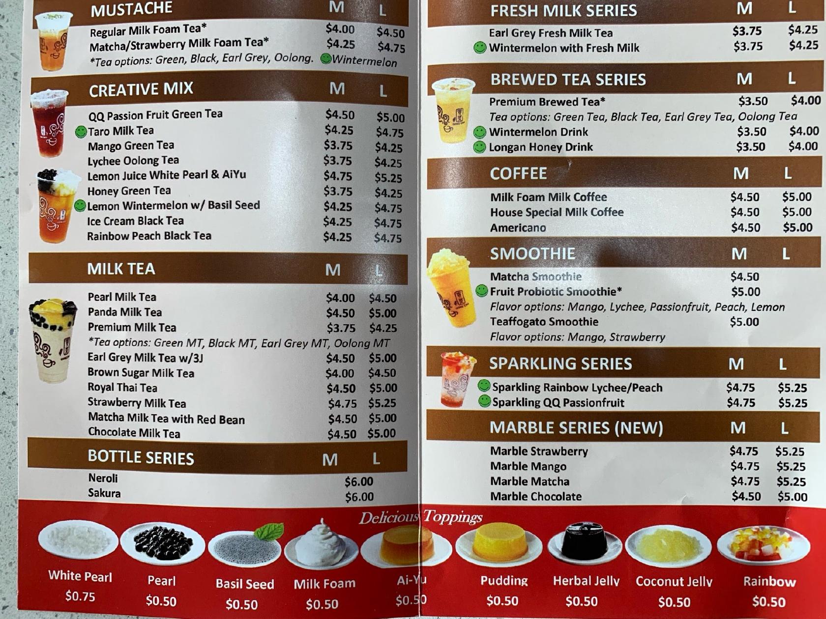 Menu At Gong Cha Pub Bar Gardena