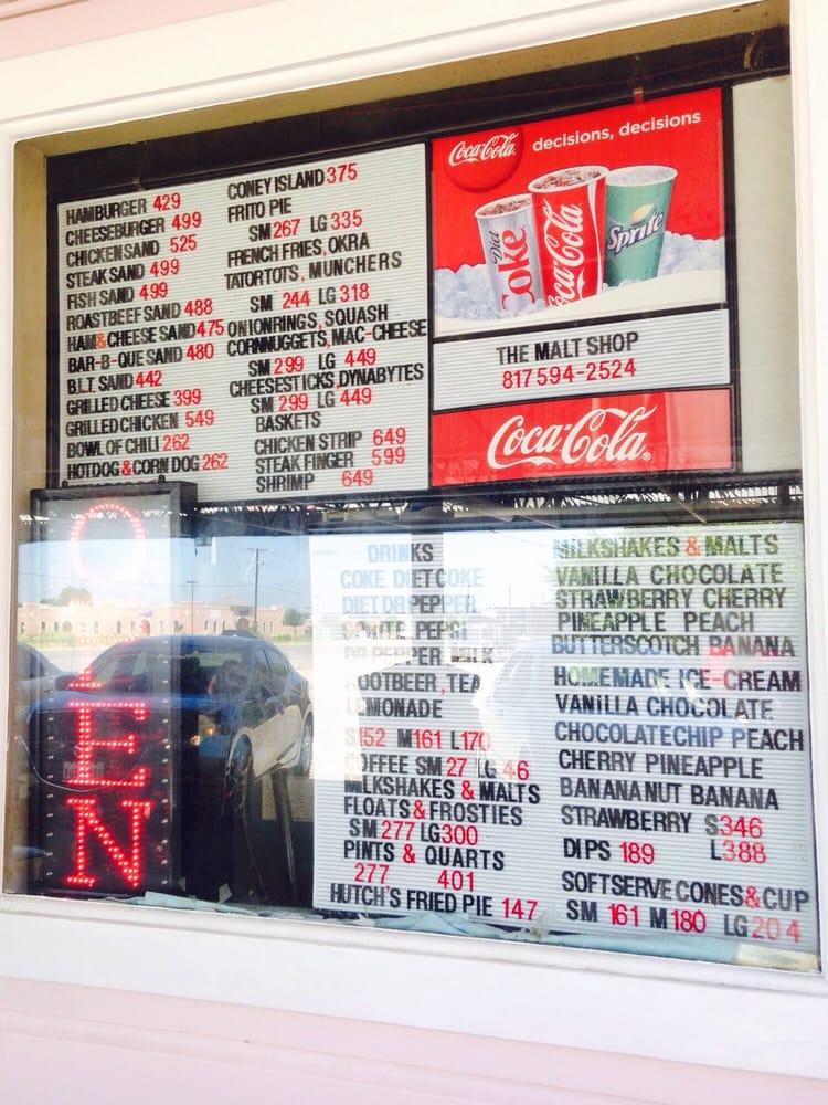 Menu At The Malt Shop Fast Food Weatherford