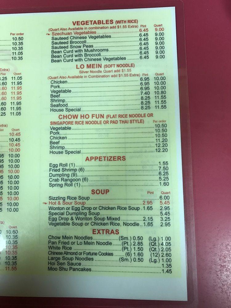 Menu at Wing Hong's Express restaurant, Commerce Charter Township