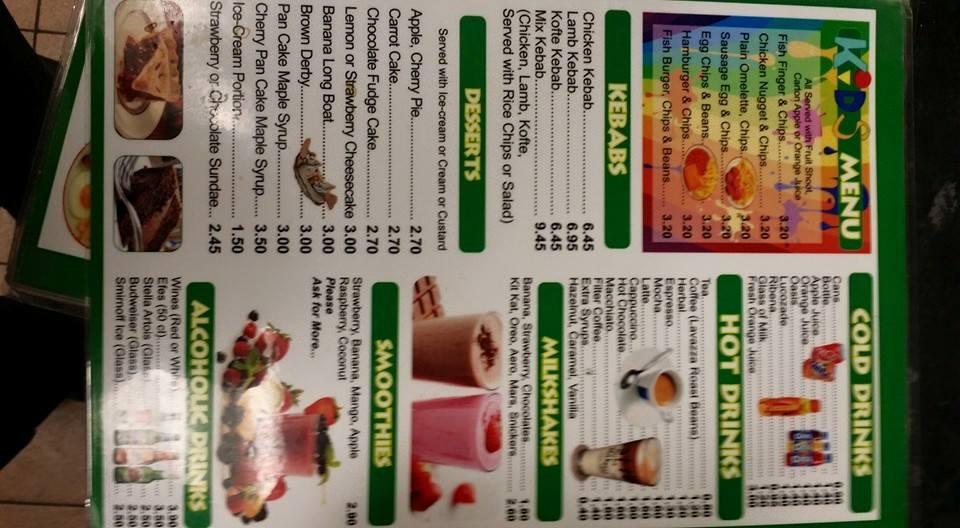 Menu at Jenny's Café cafe, Borehamwood, 126 Shenley Rd