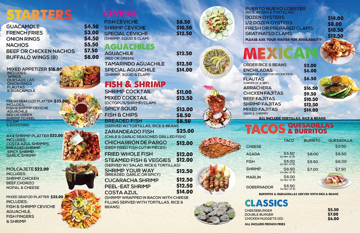 Menu at Club Iggy's, Rosarito, Coronado 11337