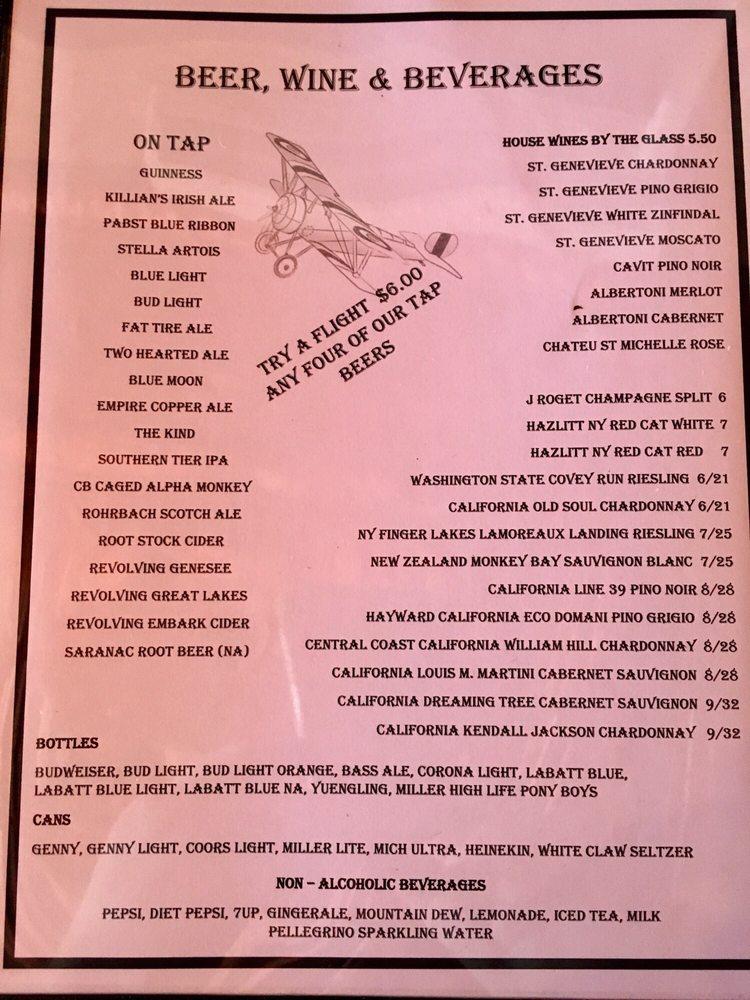 Menu at Copper Ale House pub & bar, Williamson