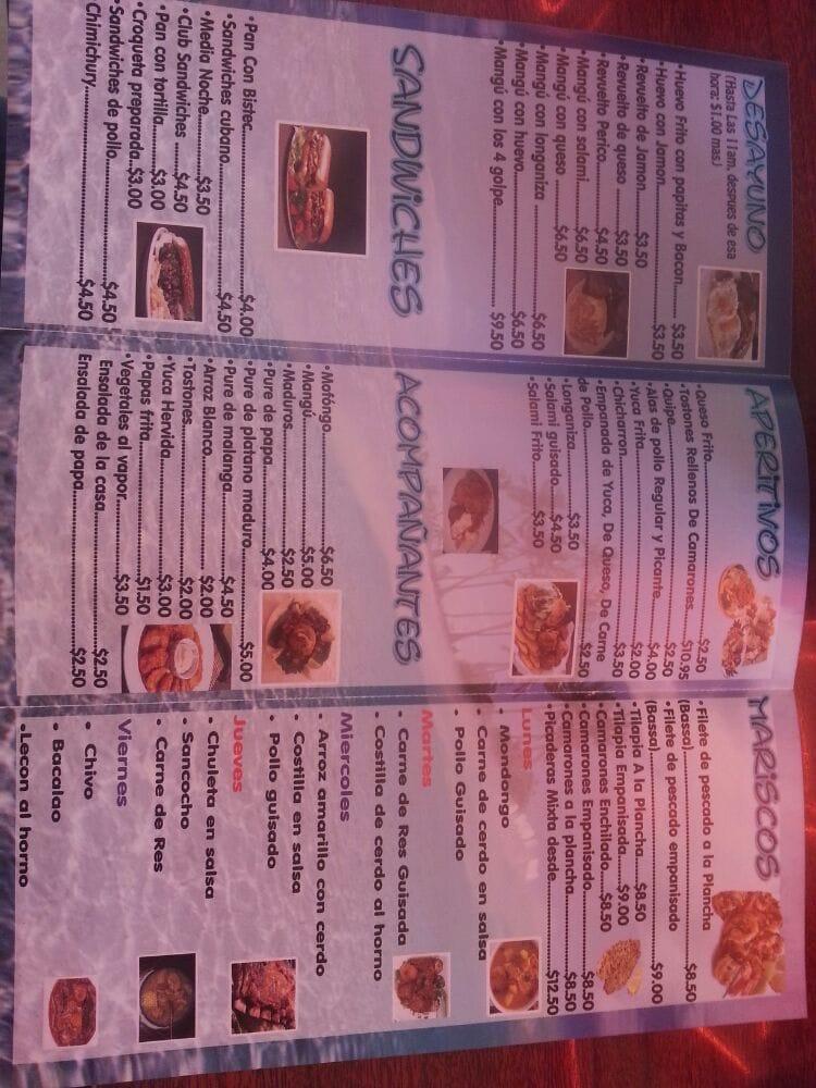 Menu at El Nuevo Pio Pio Cafe, Hialeah, NW 87th Ct 134