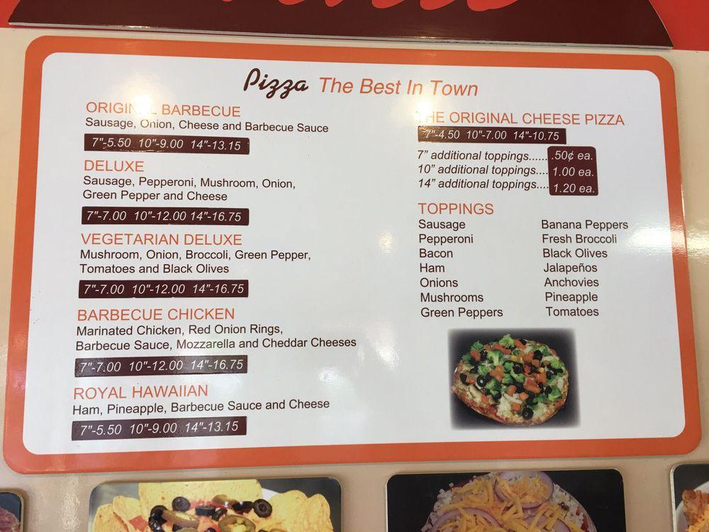 Menu at Arni's Crawfordsville pizzeria, Crawfordsville