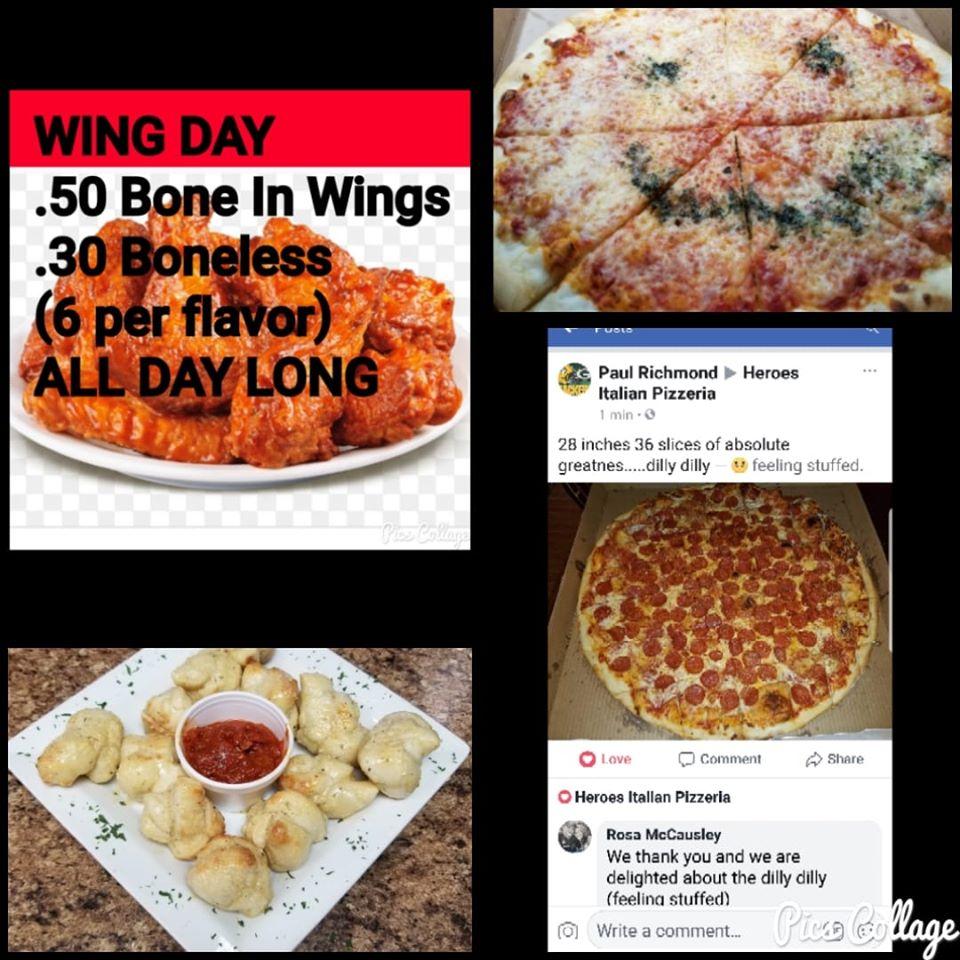 Menu at Heroes Italian Pizzeria, Moorefield