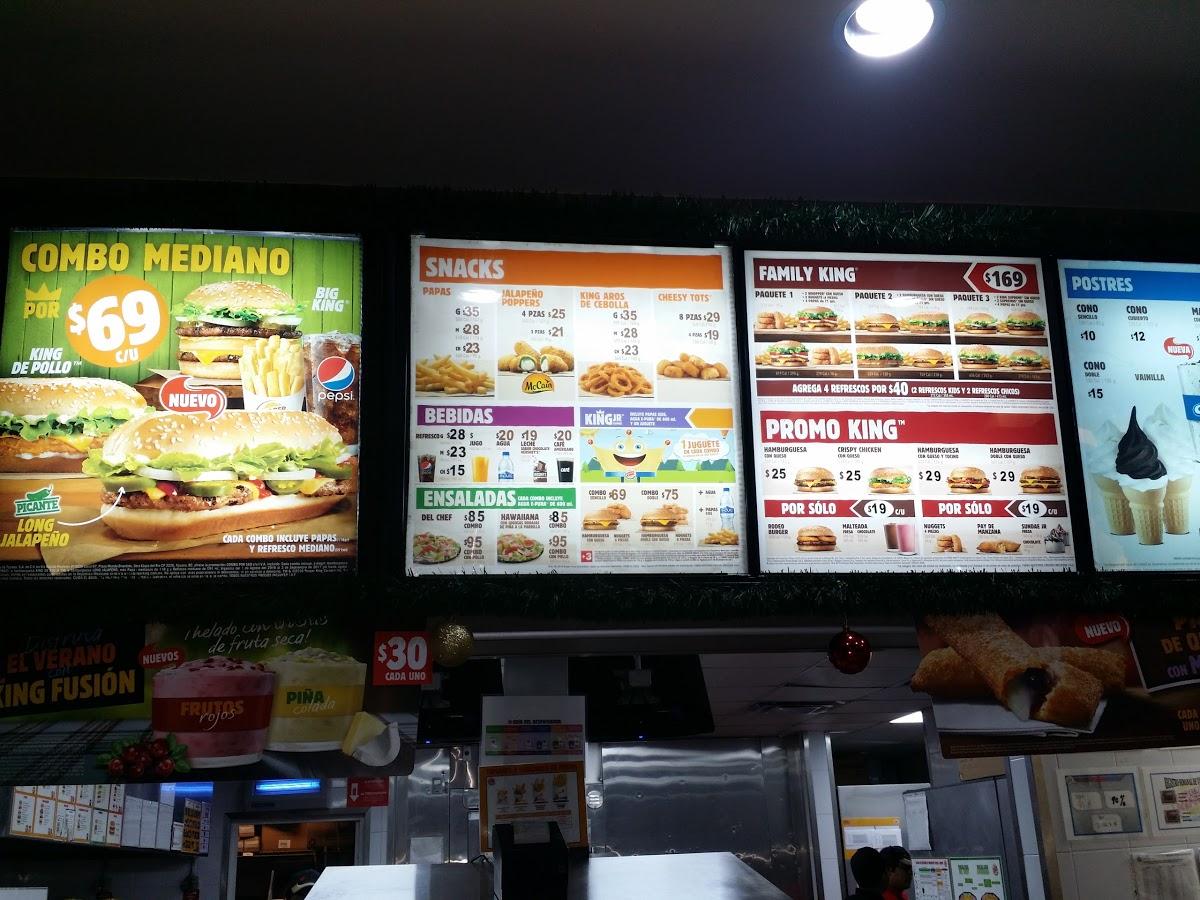 Menu at Burger King Culiacán San Isidro restaurant, Culiacán