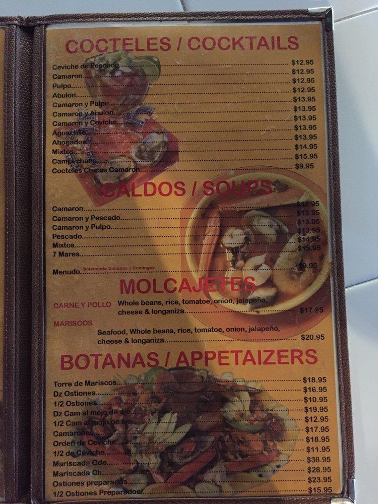 Menu at El Michoacano Restaurant, Coalinga, 125 Baker St