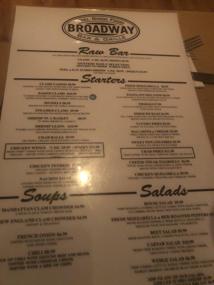 Menu at Clam Tavern restaurant, Clifton Heights