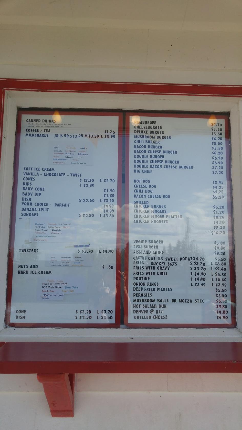 Menu at Dari Isle DriveIn restaurant, Minnedosa