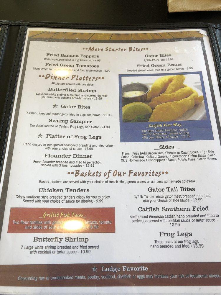 Menu At Loughman Lake Lodge Waterfront Restaurant, Mims