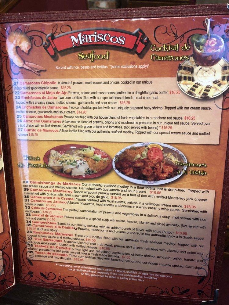 Menu At Fiesta Bonita Mexican Restaurant Ponderay Kootenai Cutoff Rd