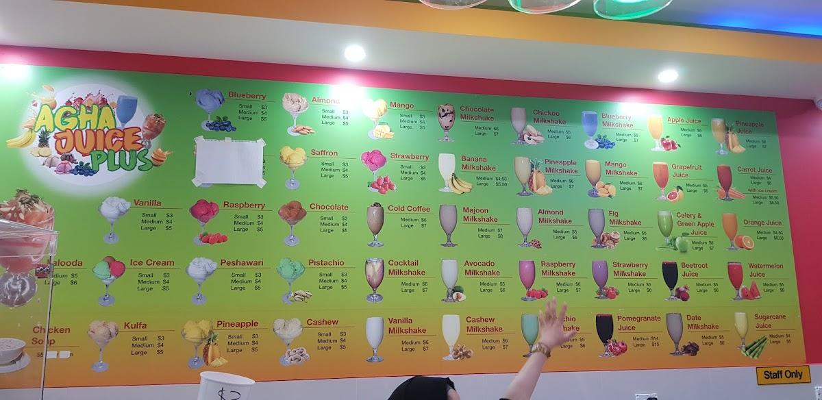 Menu At Agha Juice Narre Warren Fast Food Narre Warren