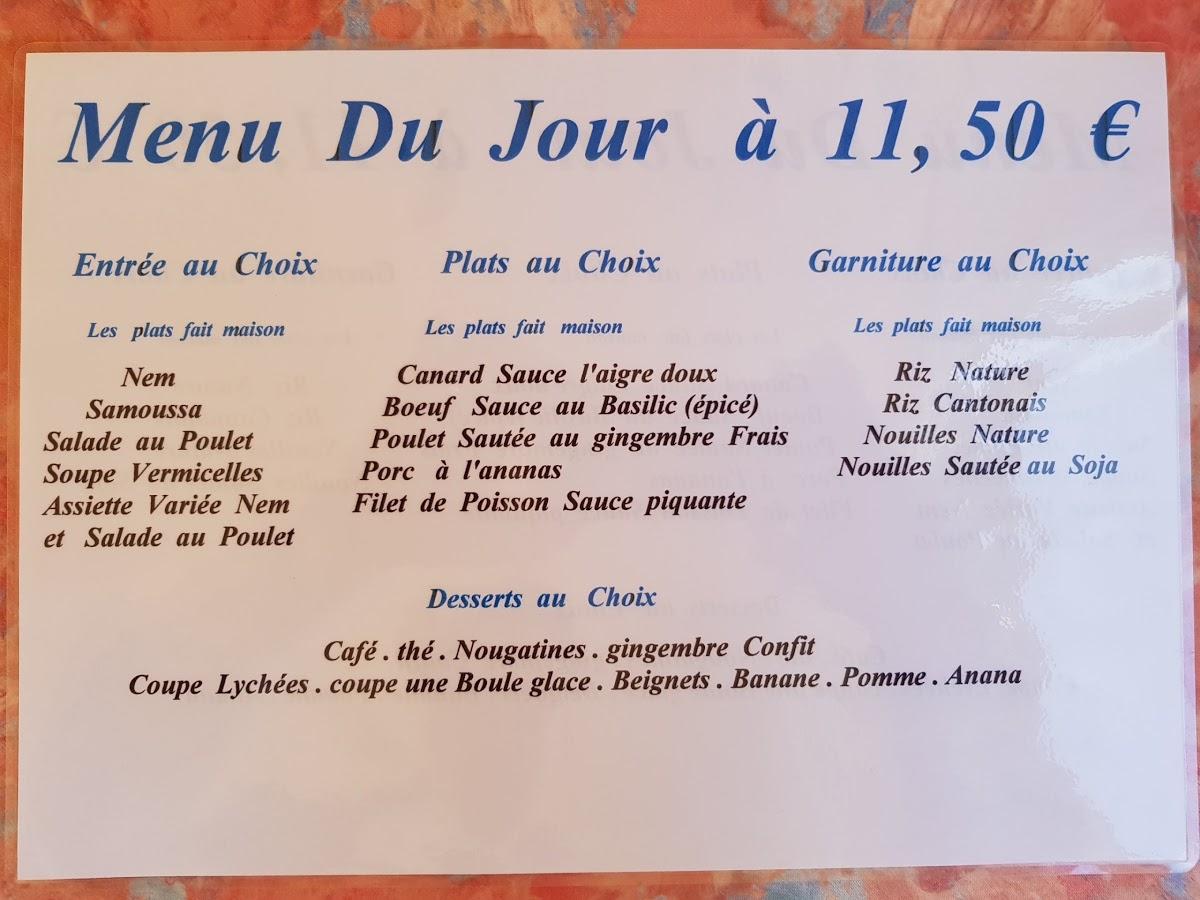 Menu au La Baie d’Halong restaurant, Cernay