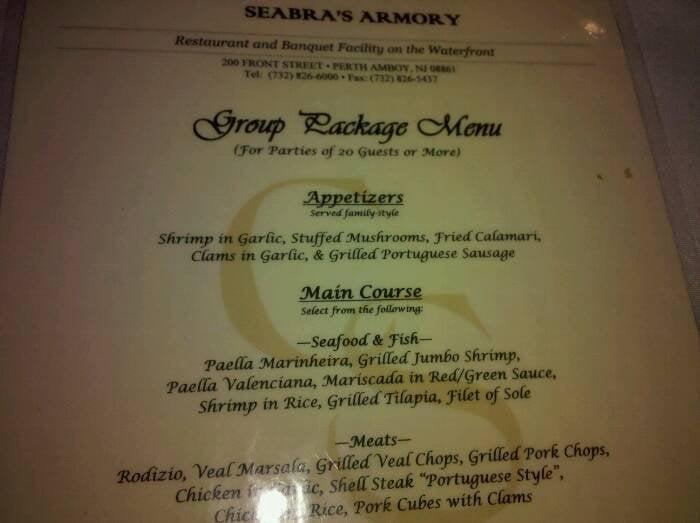 Menu at The Armory NJ restaurant, Perth Amboy