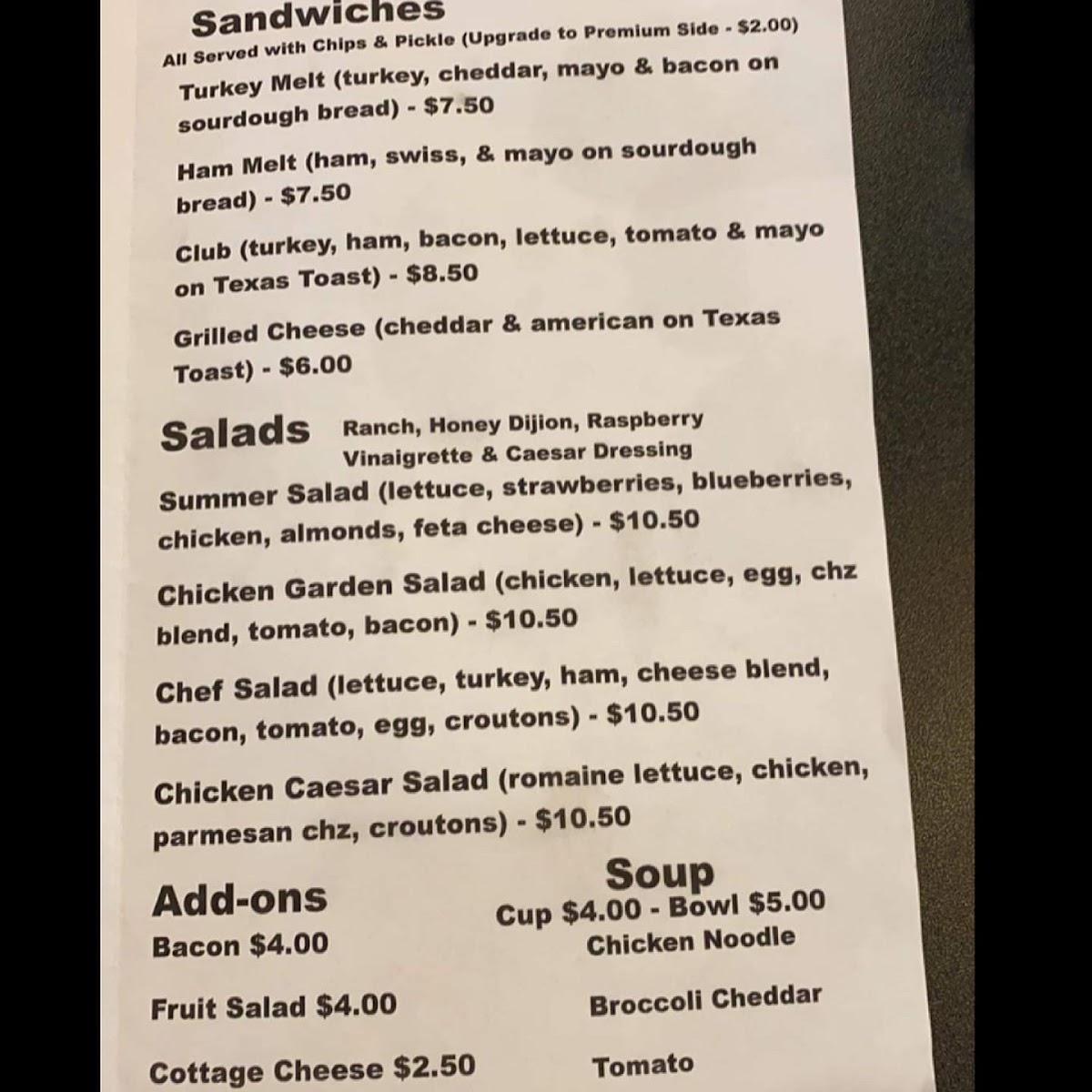 Menu at The Confection Connection Cafe and Bakery, Greenfield