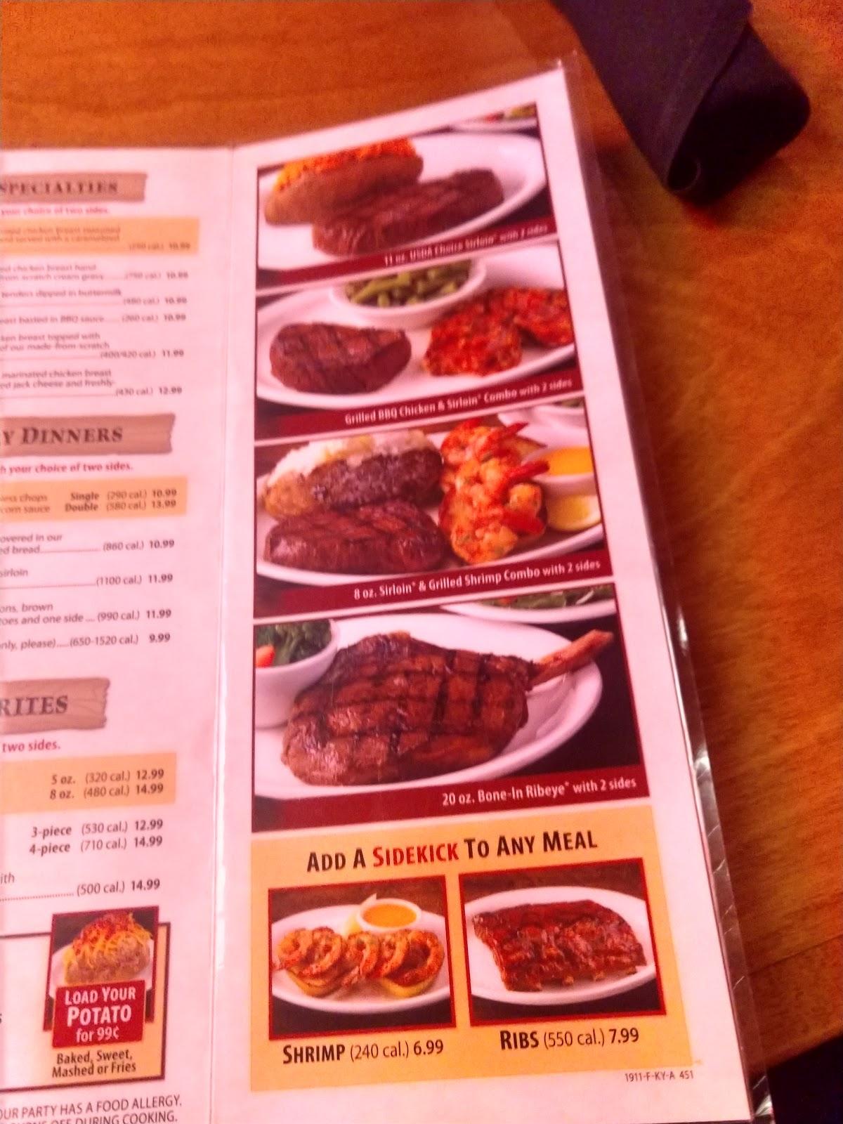 Menu at Texas Roadhouse BBQ, Joplin