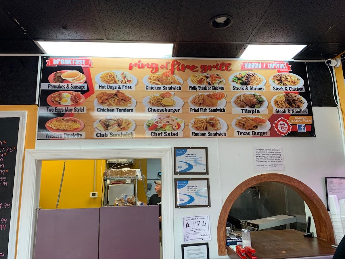 Menu at Ring Of Fire Grill restaurant, Randleman