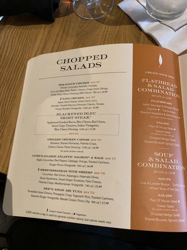 Menu at Cooper's Hawk Winery & Restaurant Rockville, Rockville