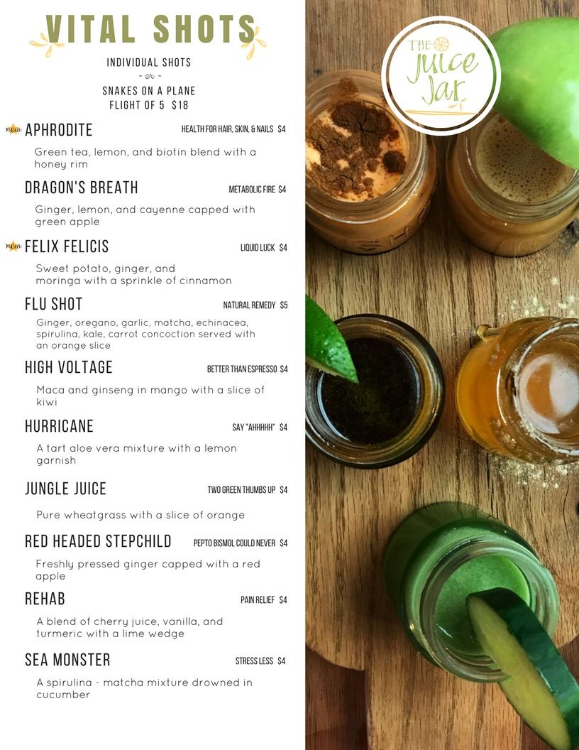 Carta del pub y bar The Juice Jar, Erie