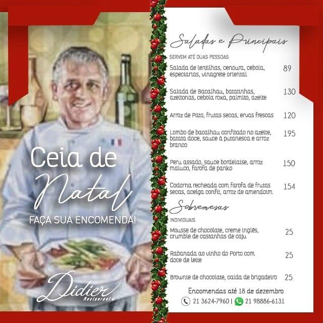 Didier Restaurante cardápio